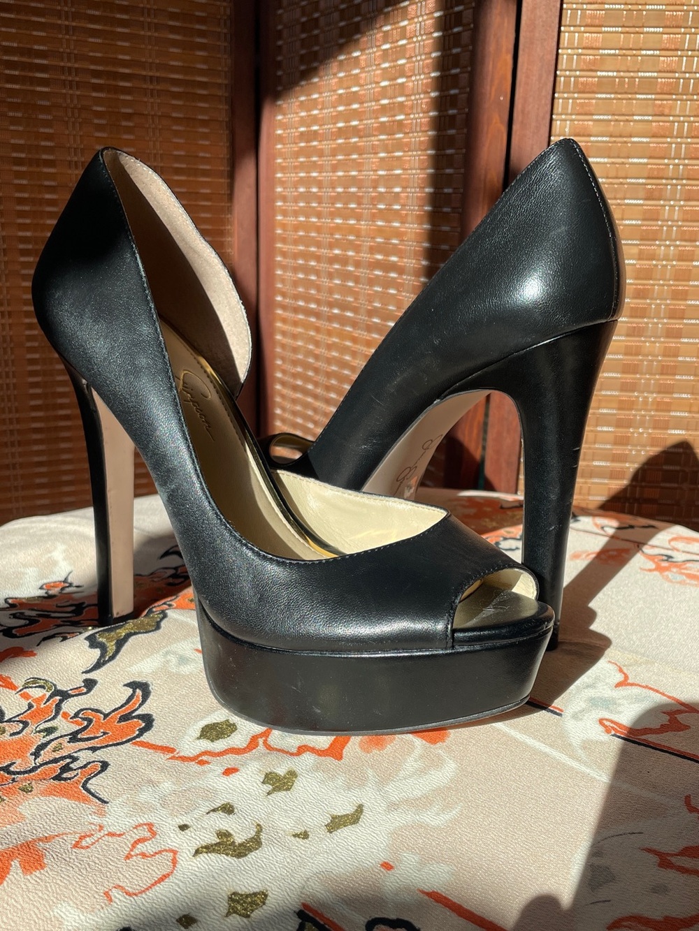 ♥️ Jessica Simpson Black Martella Peep-toe D’orsay shoes 8.5